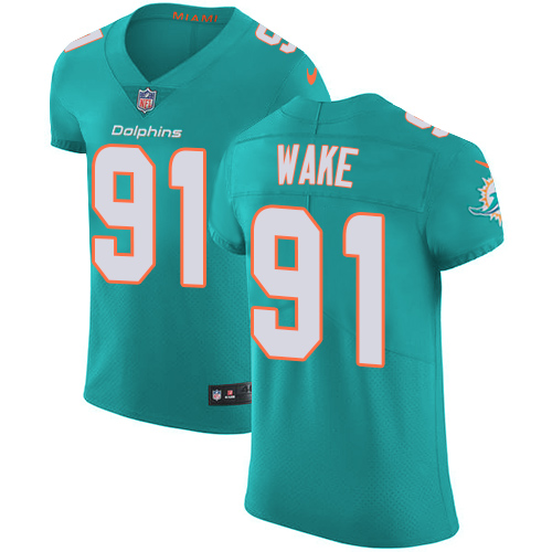 Nike Dolphins #91 Cameron Wake Aqua Green Team Color Men's Stitched NFL Vapor Untouchable Elite Jersey